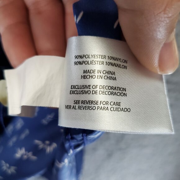 Eddie Bauer Shirt Womens XL Blue Floral Button-Up Short Sleeve Gorpcore - Picture 4 of 9